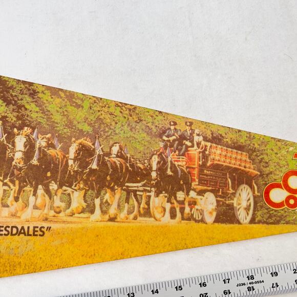 Busch Gardens VINTAGE Felt Pennant Large 30" x 11.5" Williamsburg Clydesdales - Picture 3 of 9